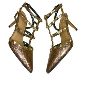 Mix No. 6 Liraven Studded Bronze Metallic Pump Size 8